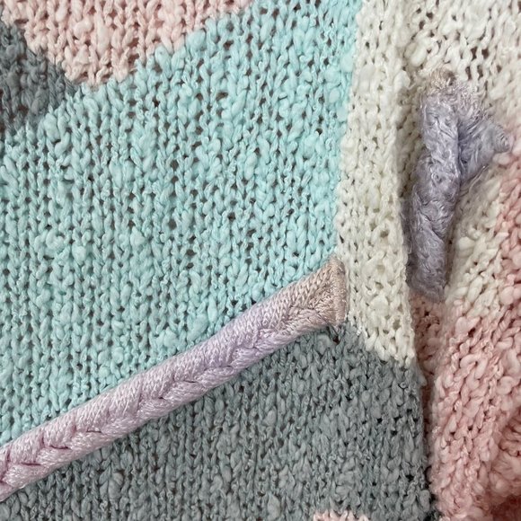 VTG TWJ by Mervyn's Textured 3D Pastel Pink and Blue Pullover Sweater Coquette - Picture 5 of 10
